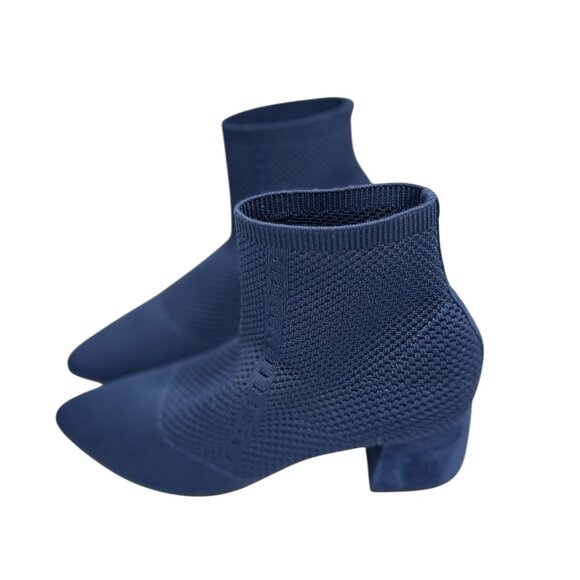 Eileen Fisher Honey Stretch Knit Ankle Booties- Size 9 - Navy Blue - Picture 3 of 12